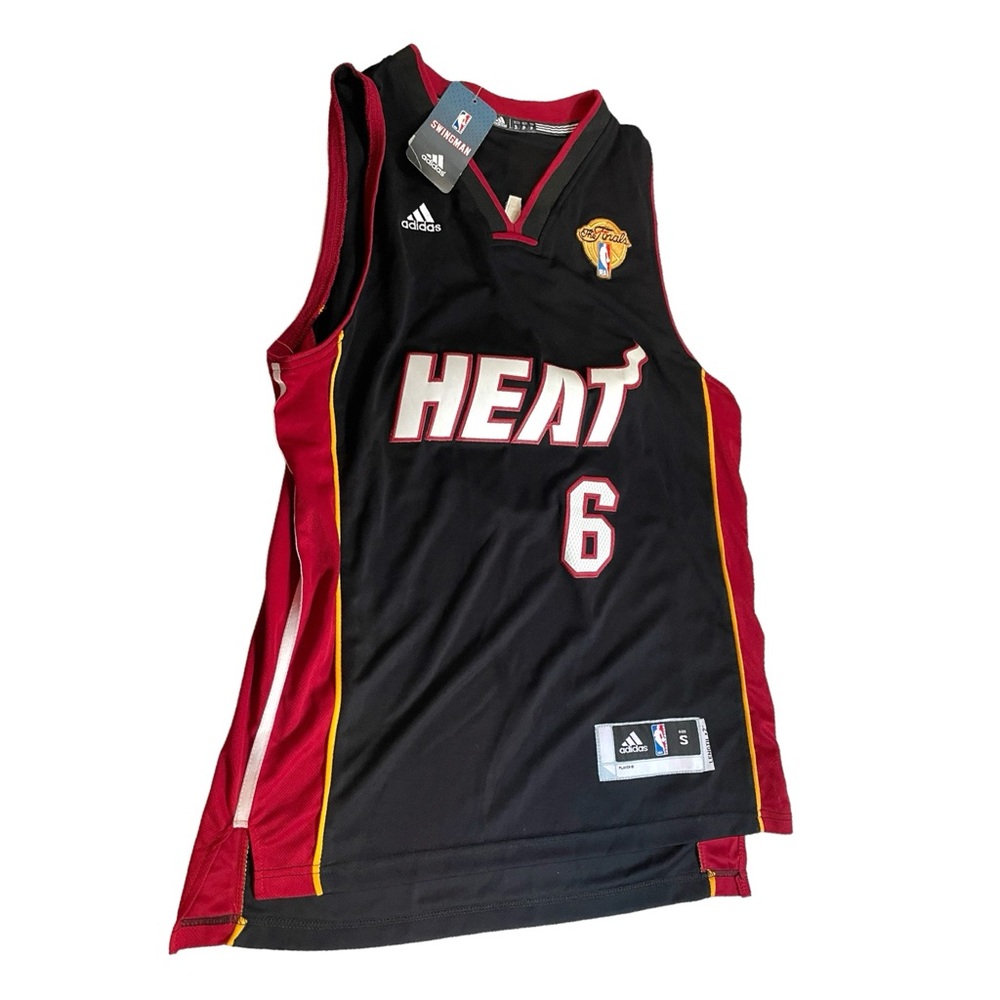 NBA MIAMI HEAT #6 JAMES FINALS BASKETBALL JERSEY SIZE S NWT
